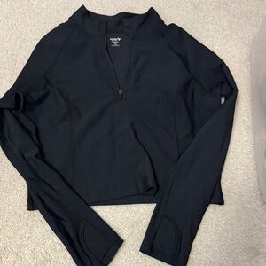 Old Navy Black Women's Quarter-Zip Sweatshirt